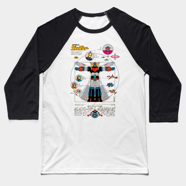 189b Grendizer DaVinci Color Baseball T-Shirt by Yexart